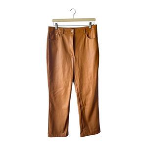 7 for All Mankind Faux Leather Brown Pants Size L NWT